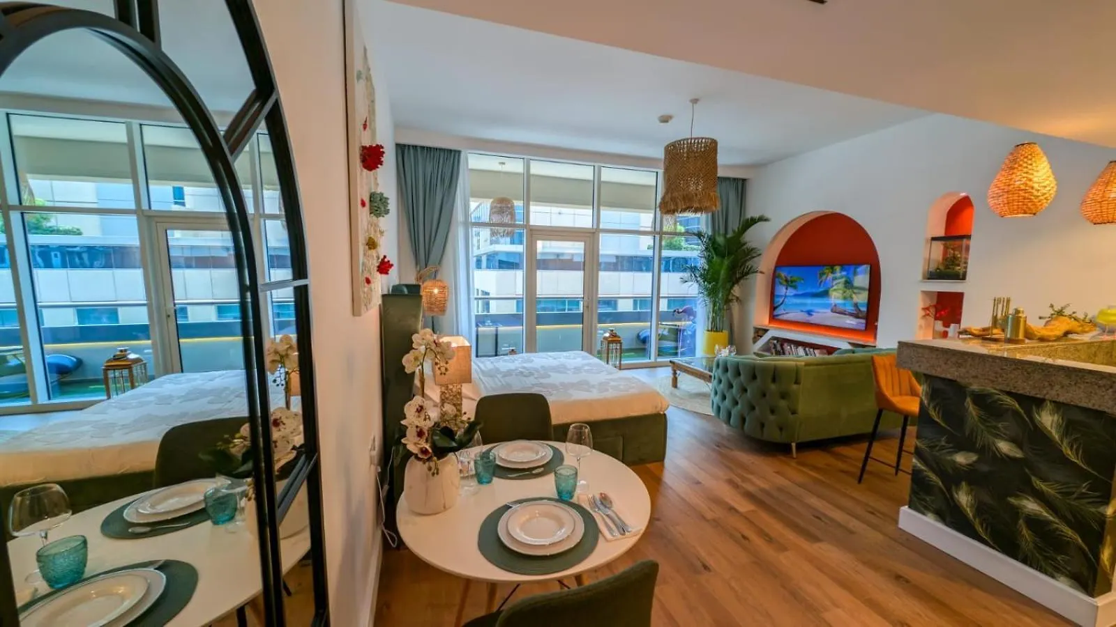 Feral Homes Studio With Burj Khalifa View Dubaj Zjednoczone Emiraty Arabskie